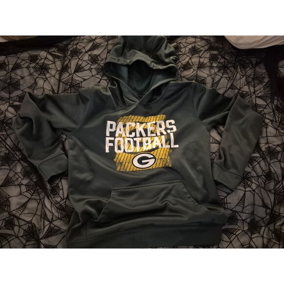 Nike Green Bay Packers Hoodie Youth Med 10 /12 Green Pullover Sweatshirt NFL - Picture 1 of 4